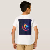 「よくはしゃぐプリント:男スタイリッシュの子のTシャツコレクション Tシャツ (裏面フル)