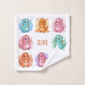 よくはしゃぐベビードラゴンパーソナライズされた ウォッシュタオル (ウォッシュタオル)