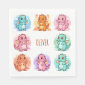 よくはしゃぐベビードラゴンパーソナライズされた スタンダードランチョンナプキン (正面)