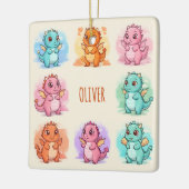 よくはしゃぐベビードラゴンパーソナライズされた セラミックオーナメント (左)