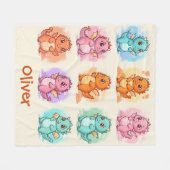 よくはしゃぐベビードラゴンパーソナライズされた フリースブランケット (正面(横))