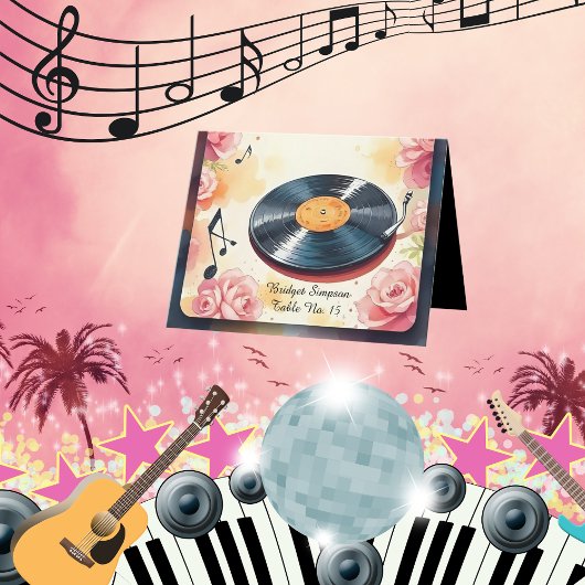 よくはしゃぐミュージカルフローラパステル結婚のゲストカード サンキューカード