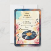 よくはしゃぐミュージカルフローラ水結婚色 出欠カード (正面)