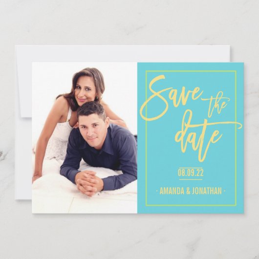 よくはしゃぐライム、黄、青結婚の日救付 セーブザデート (正面)