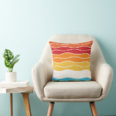 よくはしゃぐレトロレインボーストライプズ製カスタム品用 クッション (椅子)