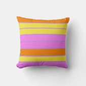 よくはしゃぐレトロレインボーストライプズ製カスタム品用 クッション (正面)