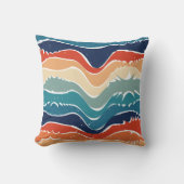 よくはしゃぐレトロレインボーストライプズ製カスタム品用 クッション (正面)