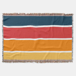 よくはしゃぐレトロレインボーストライプズ製カスタム品用 スローブランケット