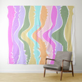 よくはしゃぐレトロレインボーストライプズ製カスタム品用 タペストリー (インサイチュ(横))