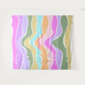 よくはしゃぐレトロレインボーストライプズ製カスタム品用 タペストリー (正面(横))