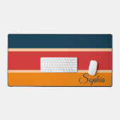 よくはしゃぐレトロレインボーストライプズ製カスタム品用 デスクマット (キーボード&マウス)