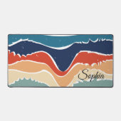 よくはしゃぐレトロレインボーストライプズ製カスタム品用 デスクマット (正面)