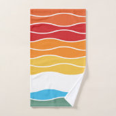 よくはしゃぐレトロレインボーストライプズ製カスタム品用 バスタオルセット (ハンドタオル)