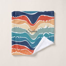 よくはしゃぐレトロレインボーストライプズ製カスタム品用 バスタオルセット