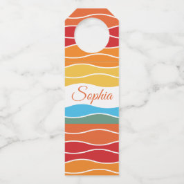 よくはしゃぐレトロレインボーストライプズ製カスタム品用 ボトルネックタグ