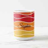 よくはしゃぐレトロレインボーストライプズ製カスタム品用 モーフィングマグカップ (中央)