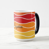 よくはしゃぐレトロレインボーストライプズ製カスタム品用 モーフィングマグカップ (正面右)