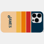 よくはしゃぐレトロレインボーストライプズ製カスタム品用 Case-Mate iPhoneケース (裏面 (横))