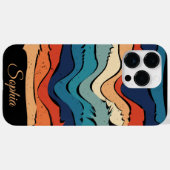 よくはしゃぐレトロレインボーストライプズ製カスタム品用 Case-Mate iPhoneケース (裏面 (横))