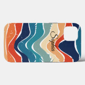 よくはしゃぐレトロレインボーストライプズ製カスタム品用 Case-Mate iPhoneケース (裏面 (横))