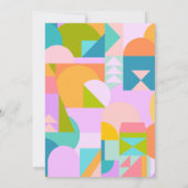 よくはしゃぐレトロ幾何カラフル式ベビーシャワーパーティー 招待状 (裏面)