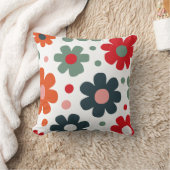 よくはしゃぐレトロ花柄 クッション (ブランケット)