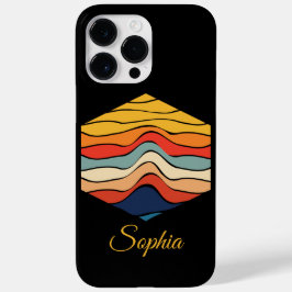 よくはしゃぐレトロ製ストライプ品C用のカスタムレインボー Case-Mate iPhone 14 PRO MAXケース