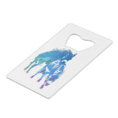 よくはしゃぐロバの水色 クレジットカード栓抜き (正面アングル)