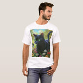 「よくはしゃぐ公園の猫のカエル」 Tシャツ (正面フル)