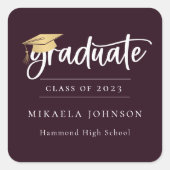 よくはしゃぐ卒業式 スクエアシール (正面)