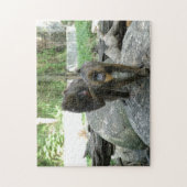 よくはしゃぐ可愛い頭が切れる女のフレンドリー子 ジグソーパズル (縦)