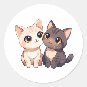 よくはしゃぐ子猫シール ラウンドシール