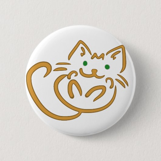 よくはしゃぐ子猫 缶バッジ (正面)