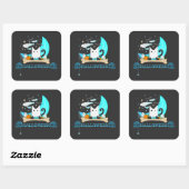 よくはしゃぐ幽霊キャットハントハロウィーンナイト スクエアシール (シート)