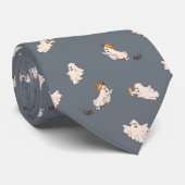 よくはしゃぐ幽霊ハロウィーンパターン ネクタイ (ロール)