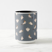 よくはしゃぐ幽霊ハロウィーンパターン マグカップ (中央)