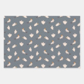 よくはしゃぐ幽霊ハロウィーンパターン ラッピングペーパーシート (正面)