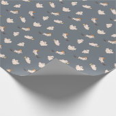 よくはしゃぐ幽霊ハロウィーンパターン ラッピングペーパー (角)