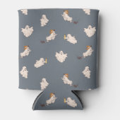 よくはしゃぐ幽霊ハロウィーンパターン 缶クーラー (正面)