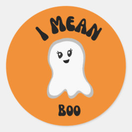 よくはしゃぐ幽霊「I mean Boo」シール ラウンドシール