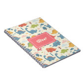 よくはしゃぐ恐竜パタパーソナライズされたーン ノートブック (右側)