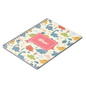 よくはしゃぐ恐竜パタパーソナライズされたーン ノートブック (左側)