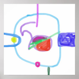 よくはしゃぐ抽象デザイン ポスター