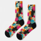 よくはしゃぐ抽象芸術ソックスカラフル円形 ソックス (左)