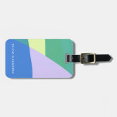 よくはしゃぐ抽象芸術パステルカラーブロパーソナライズされたック ラゲッジタグ (正面横)