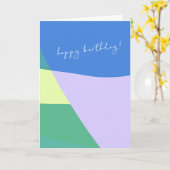 よくはしゃぐ抽象芸術パステル色ブロックパーソナライズされた カード (黄色い花)