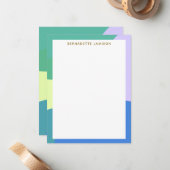 よくはしゃぐ抽象芸術パステル色ブロックパーソナライズされた ノートカード (正面/裏面インサイチュ)