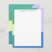 よくはしゃぐ抽象芸術パステル色ブロックパーソナライズされた ノートカード (正面/裏面)