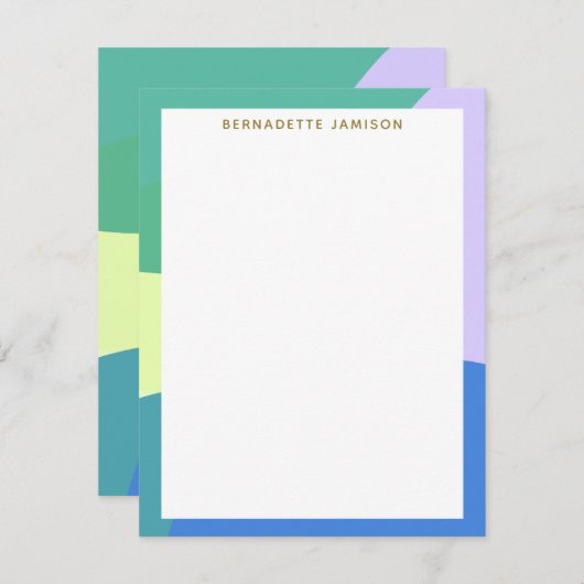 よくはしゃぐ抽象芸術パステル色ブロックパーソナライズされた ノートカード (正面/裏面)