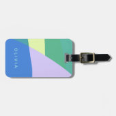 よくはしゃぐ抽象芸術パステル色ブロックパーソナライズされた ラゲッジタグ (正面横)